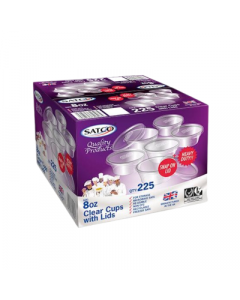 MSCL008 SATCO CLEAR CUPS AND LIDS 8oz