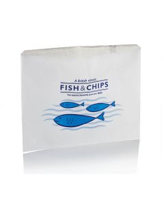 MFCB500 BLUE FISH FISH & CHIP BAGS 14x11in