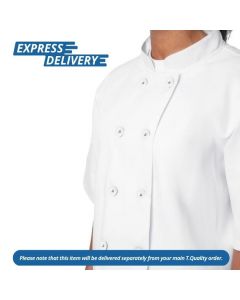 UNIS021 ESSENTIALS SHORT SLEEVE CHEFS JACKET WHITE XS PACK 2