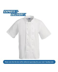 UNIS154 WHITES BOSTON UNISEX SHORT SLEEVE CHEFS JACKET WHITE 2XL