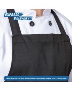 UNIS009  ESSENTIALS BIB APRONS POLYCOTTON BLACK (PACK OF 2)