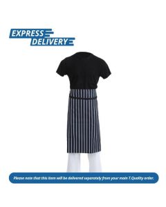 UNIS140 WHITES BUTCHERS WAIST APRON BLUE AND WHITE STRIPE