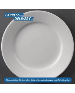 UNIS341  WIDE RIMMED PLATES 254MM WHITE 254MM (PACK OF 12)