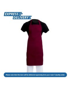 UNIS133 WHITES BIB APRON BURGUNDY