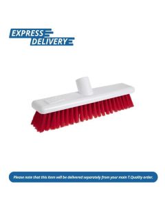 UNIS065 JANTEX HYGIENE BROOM SOFT BRISTLE RED 12IN