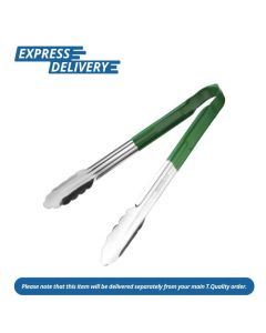 UNIS184 HYGIPLAS COLOUR CODED GREEN SERVING TONGS 300MM