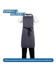 UNIS157 WHITES POLYCOTTON BIB APRON CHARCOAL