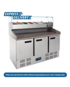 UNIS554 POLAR G-SERIES PIZZA PREP COUNTER FRIDGE WITH TOPPER 368Ltr