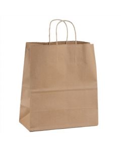 MBHB100 PLAIN BROWN TWIST HANDLE BAG