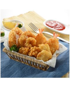 DSFB200 SEAFOOD BASKET - COMBINATION OF SQUID FISH & PRAWNS HALAL