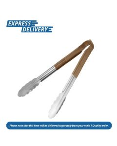 UNIS187 HYGIPLAS COLOUR CODED BROWN SERVING TONGS 300MM