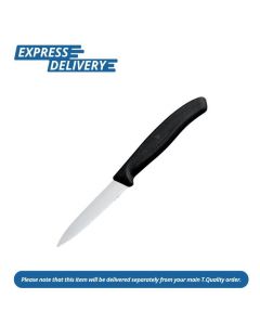 UNIS208 VICTORINOX PARING KNIFE POINTED TIP SERRATED EDGE BLACK 8CM