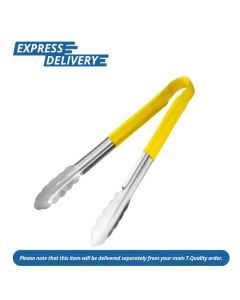 UNIS186 HYGIPLAS COLOUR CODED YELLOW SERVING TONGS 300MM