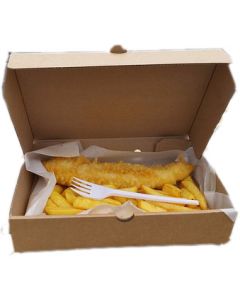 MBFL100 PLAIN BROWN BOARD FISH AND CHIP BOXES LARGE