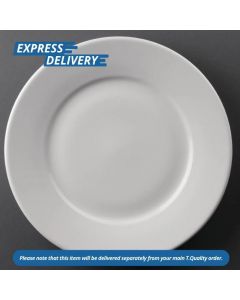 UNIS339 OLYMPIA ATHENA WIDE RIMMED PLATES 165MM WHITE (PACK OF 12)