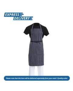 UNIS141 WHITES BUTCHERS APRON NAVY STRIPE EXTRA LARGE