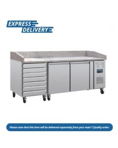 UNIS557 POLAR U-SERIES DOUBLE DOOR PIZZA COUNTER WITH GRANITE TOP