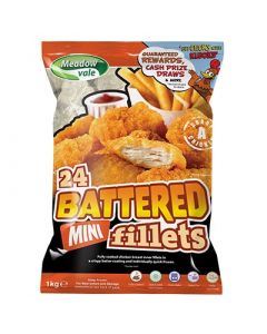 FMMF001 MEADOWVALE BATTERED CHICKEN MINI FILLETS