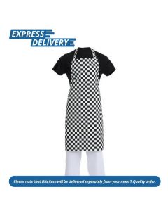 UNIS120 WHITES BIB APRON BLACK AND WHITE CHECK